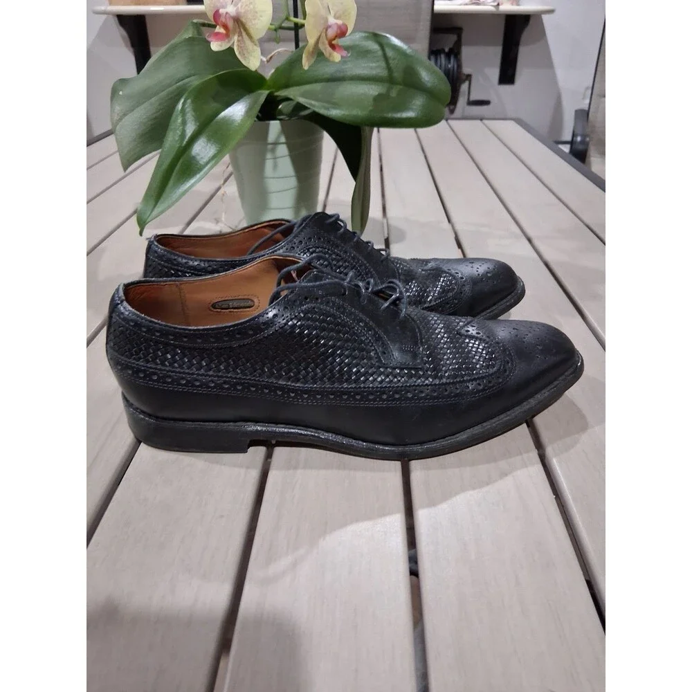 Allen Edmonds Leiden Men’s Black Leather Derby Shoes Sz 10 Made In USA Boxed